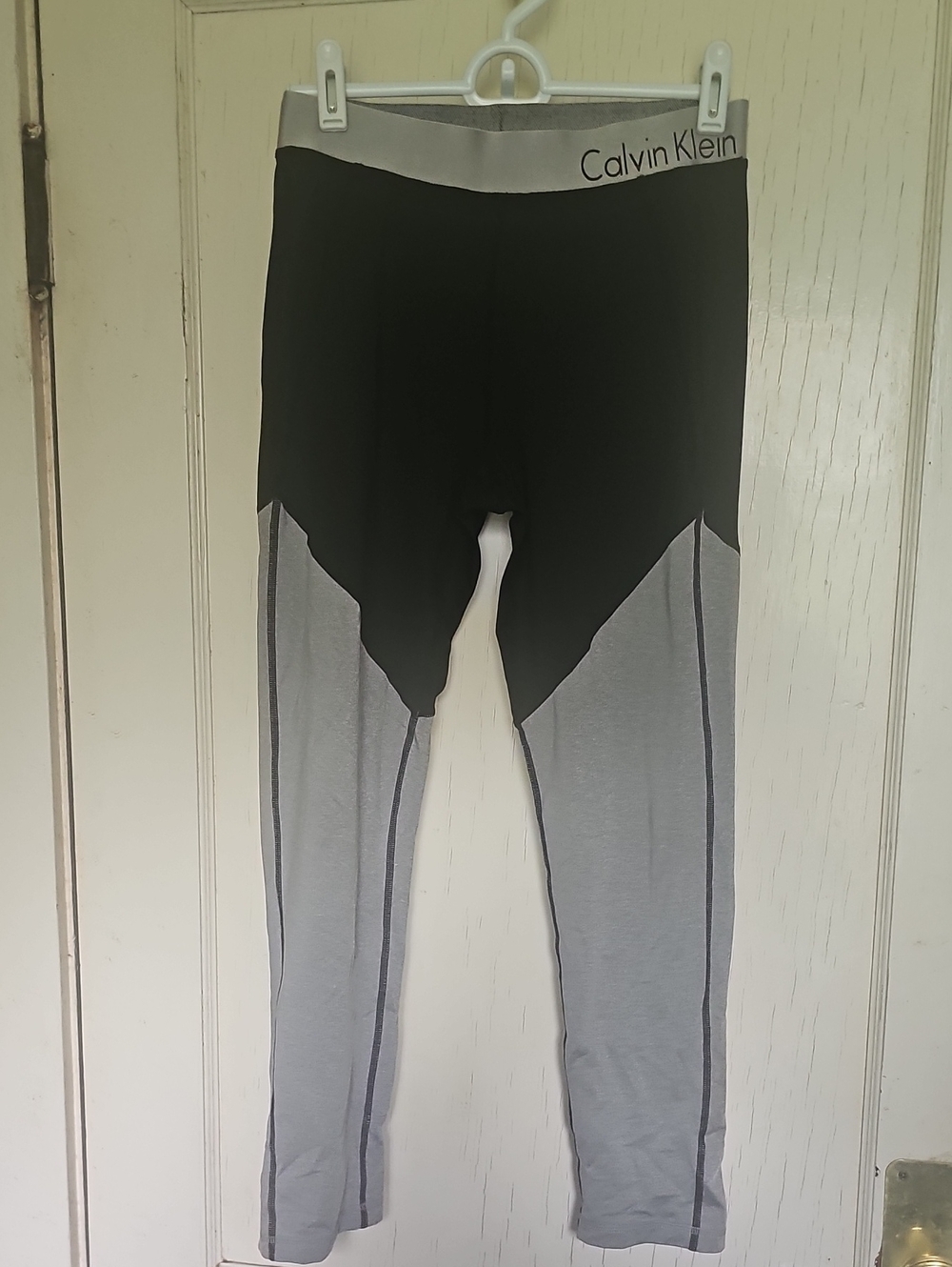 Calvin Klein Black and Light Gray Colorblock  Leggings
